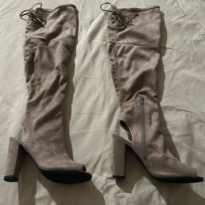 Guess  Taupe over the knee boots